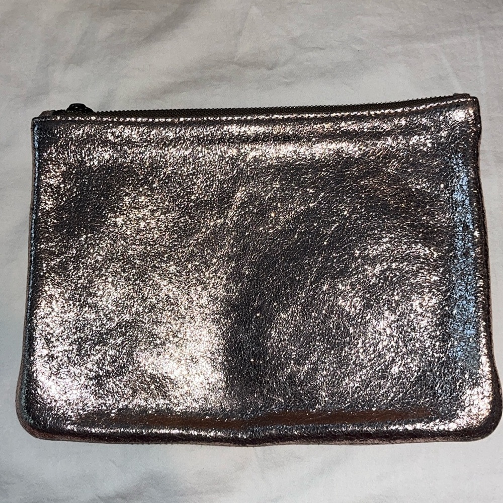Marc Jacobs Rose Gold Crackle Leather Pouch